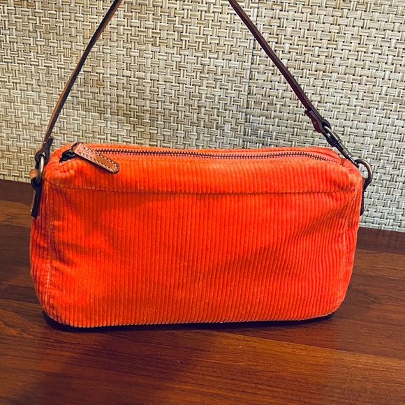 J. Crew Handbags - 🌟HP🌟J. Crew Orange Wide Wale Corduroy Mini Bag